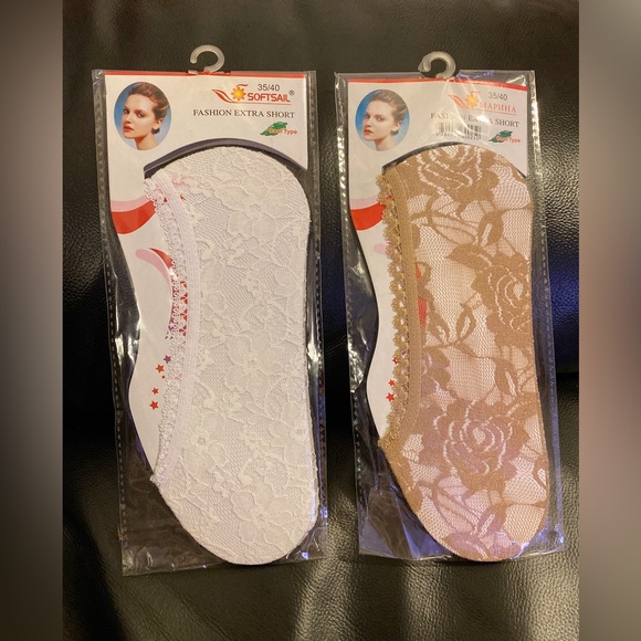 Women lace invisible socks 2 pairs - Picture 4 of 4